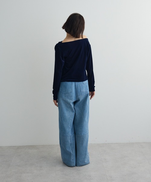 tシャツ シアーベロアオフショル長袖プルオーバー レディース | AnriettMusee | 24