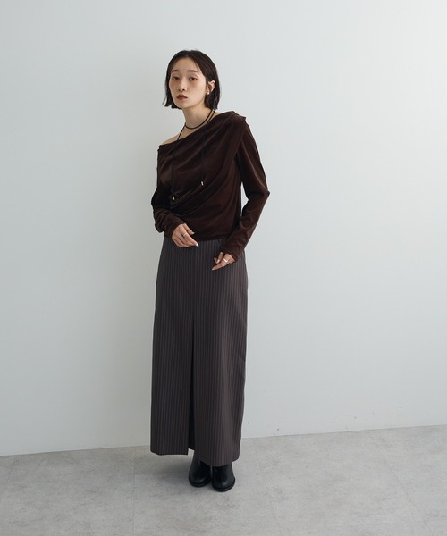 tシャツ シアーベロアオフショル長袖プルオーバー レディース | AnriettMusee | 15