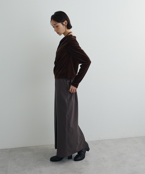 tシャツ シアーベロアオフショル長袖プルオーバー レディース | AnriettMusee | 17