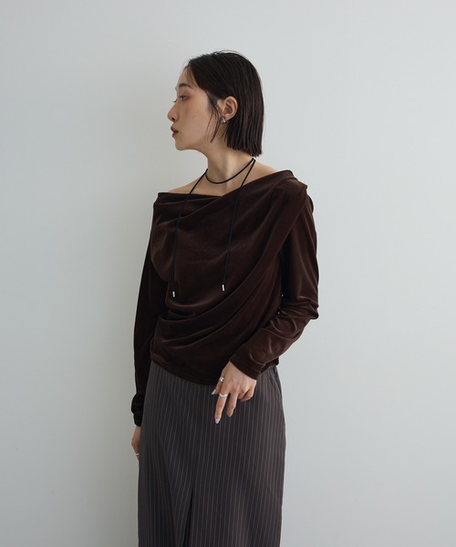tシャツ シアーベロアオフショル長袖プルオーバー レディース | AnriettMusee | 19