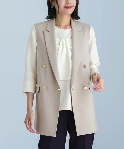 【新品】cawaii カワイイ　パール　ジレ　ベスト　ベージュ cawaii ベスト ジレ 初心者さん用 派手にならない すっきり見えファー