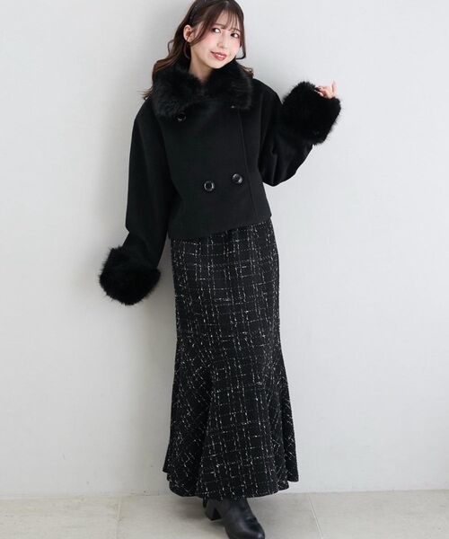 本日限定値下げthehighlights 未使用試着のみブラックスカート MAJESTIC LEGON（マジェスティックレゴン） スカート ツイード