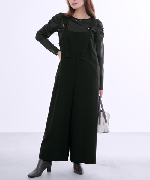 オールインワン ゴールドバックルサスペンダーオールインワン 「低身長