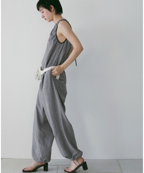 anuke サロペット オーバーオール Uneck Check Combinaison レディース