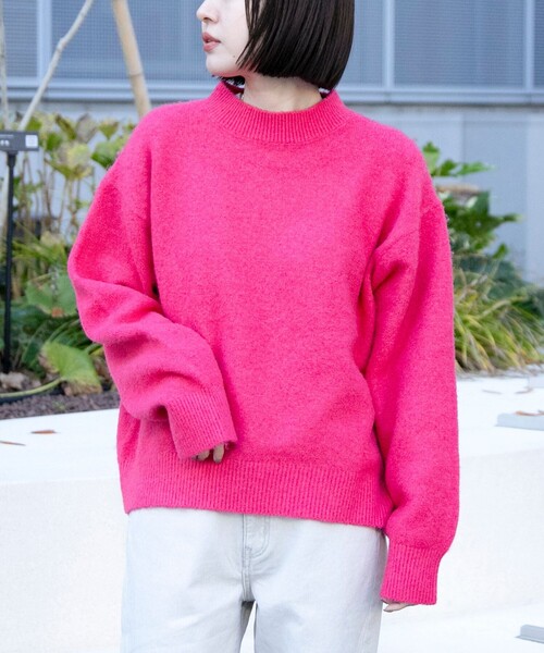 coen（コーエン） ニット セーター フラッフィーモックネック