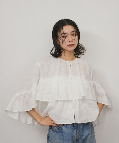 「SALON adam et rope'」 ノースリーブブラウス FREE ブラウン レディース_画像4