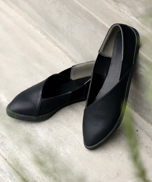「antiqua」 「rakuho-dou」フラットパンプス L ブラック レディース_画像5