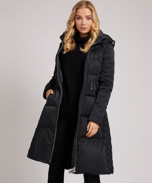 GUESS（ゲス） ダウンコート X-SMALL ブラック レディース : ZOZOTOWN