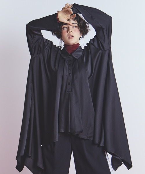 ReoNa ロングシャツ 白・黒　セット　タイムセール manana suerte（マニャーナスエルテ） ブラウス シャツ サイドロング