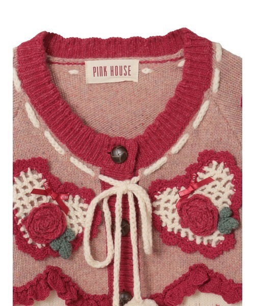 リクエスト品　PINK HOUSE フェアアイル風　ハート花刺繍　ニット リクエスト品 PINK HOUSE フェアアイル風 ハート花刺繍 ニット