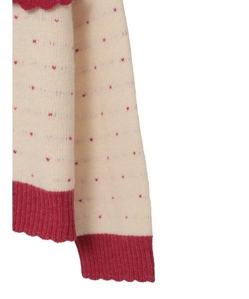 PINK HOUSE（ピンクハウス） カーディガン ハートモチーフ使いヨーク