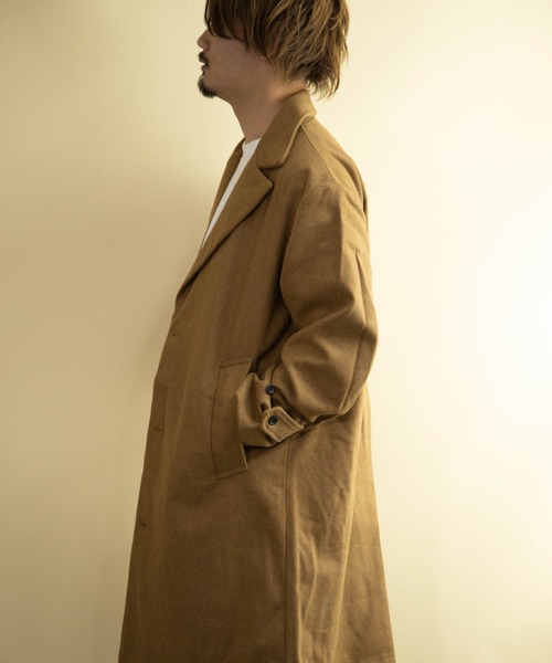 NYLAUS（ナイラス） チェスターコート M ブラック メンズ : ZOZOTOWN