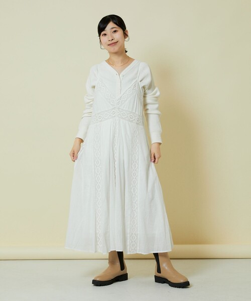「Freada」 キャミソールワンピース ONE SIZE ホワイト レディースの画像