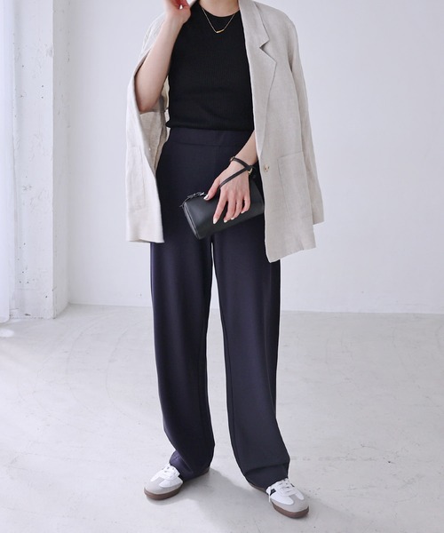 「evernavy」 イージーパンツ L アイボリー レディース_画像7