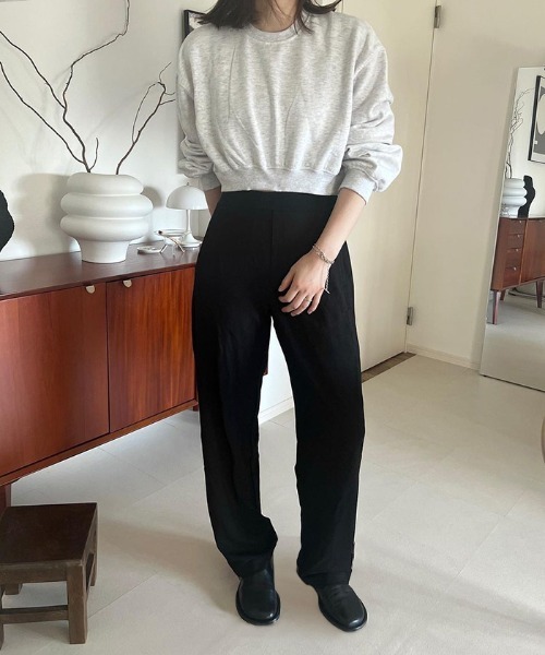 「evernavy」 イージーパンツ L アイボリー レディース_画像8