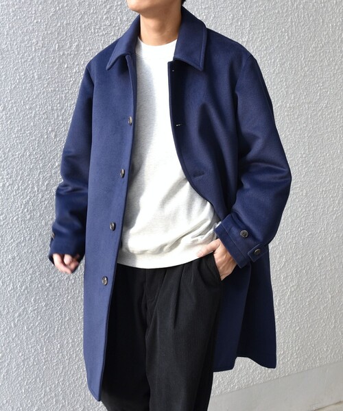 SHIPS any ステンカラーコート コート any: ウォーム メルトン ステン