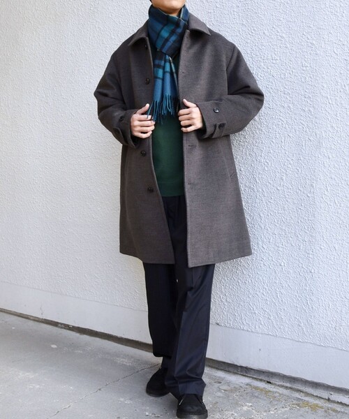 SHIPS any ステンカラーコート コート any: ウォーム メルトン ステン