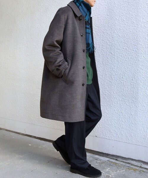 SHIPS any ステンカラーコート コート any: ウォーム メルトン ステン