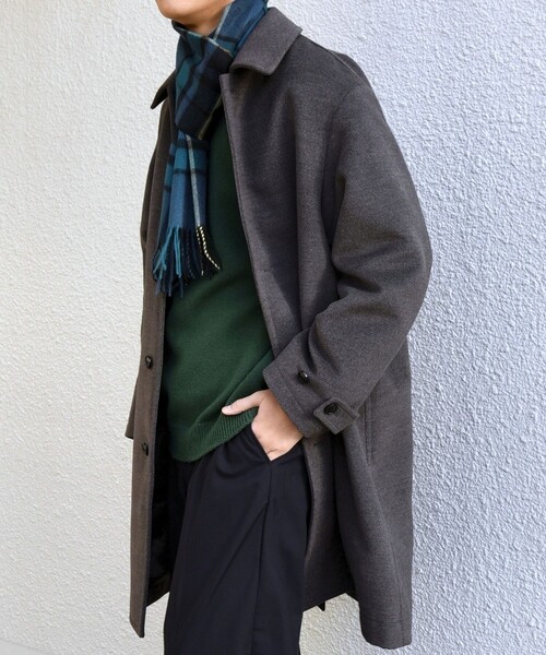 SHIPS any ステンカラーコート コート any: ウォーム メルトン ステン