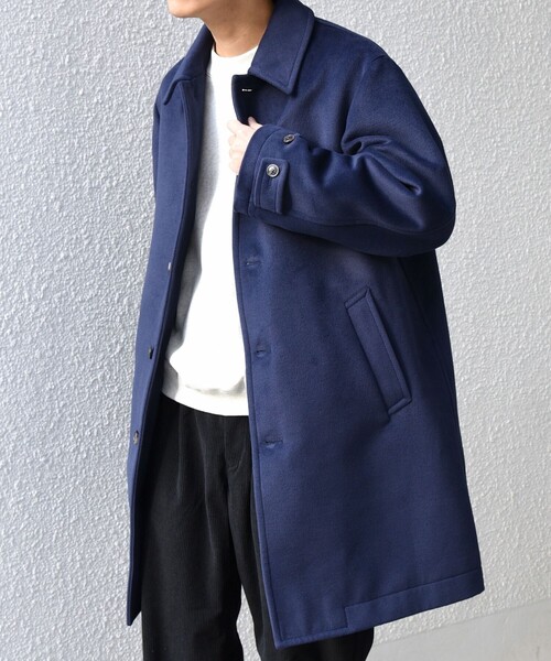 SHIPS any ステンカラーコート コート any: ウォーム メルトン ステン