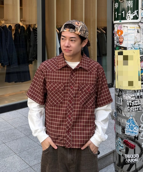 WACHIFIELD わちふぃーるど シャツ チェック フェイクレイヤード 楽天市場】ダヤン 服 わちふぃーるど チェックシャツJK 星座 灰CK