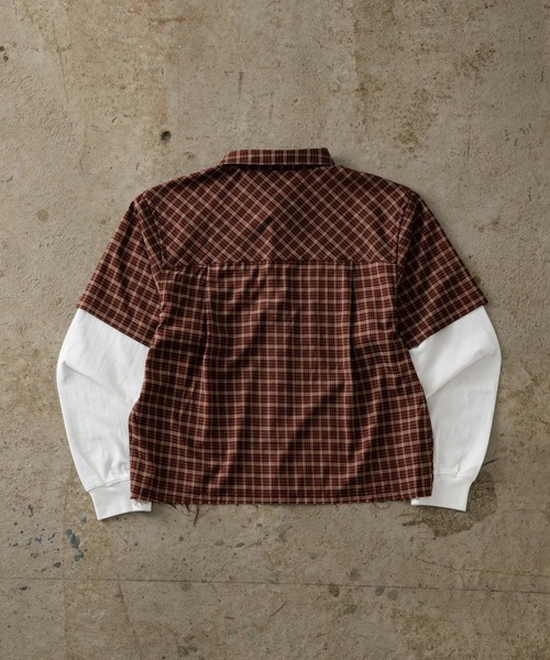 WACHIFIELD わちふぃーるど シャツ チェック フェイクレイヤード ADAMASTE シャツ Fake Layered Check Shirt - フェイクレイヤード