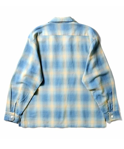 HOUSTON（ヒューストン） シャツ INDIGO HB OMBRE CHECK L/S SHIRT