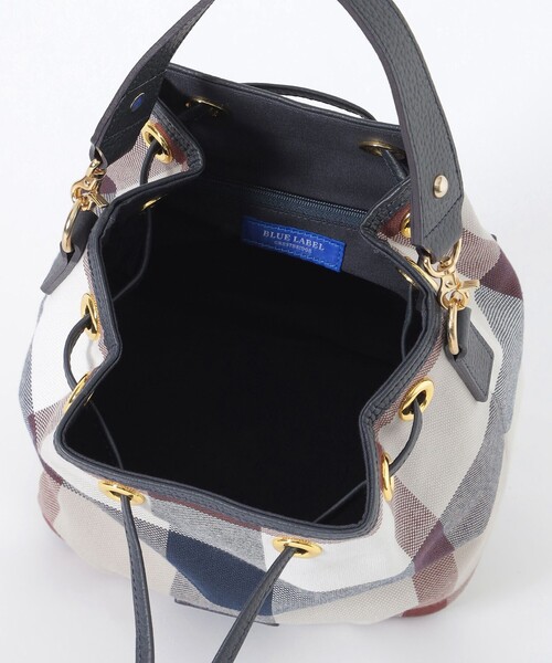 【極美品】クレストブリッジチェックキャンバスコロンバッグ　3way レディース BLUE LABEL CRESTBRIDGE（ブルーレーベルクレストブリッジ