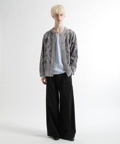 HARE（ハレ） カーディガン ダマスクガラメタルボタンカーディガン