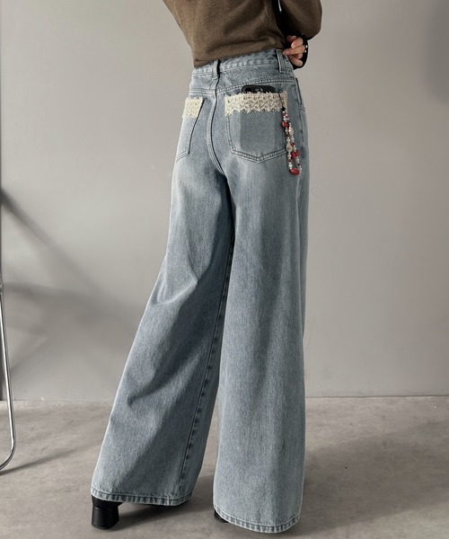 「mily bilet」 デニムパンツ LARGE ブルー レディース_画像3