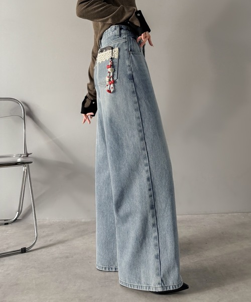 「mily bilet」 デニムパンツ LARGE ブルー レディース_画像7