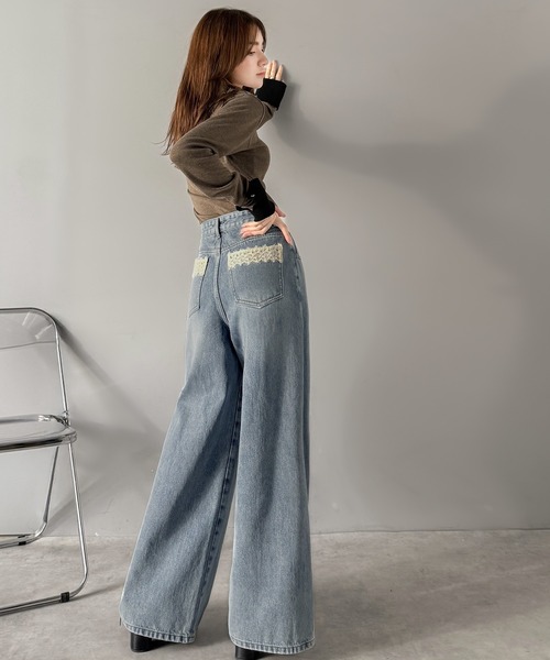「mily bilet」 デニムパンツ LARGE ブルー レディース_画像8