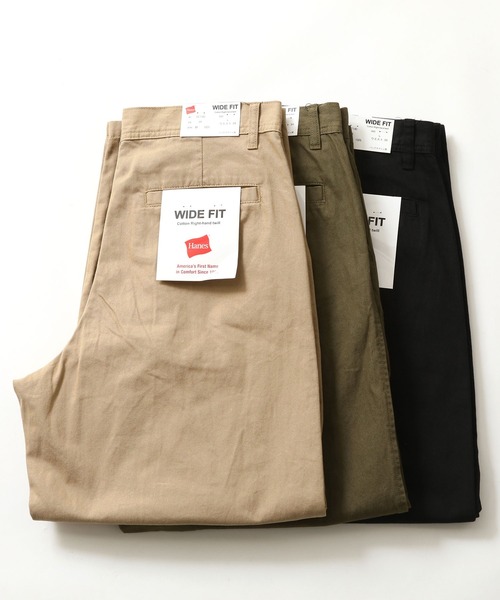 Hanes（ヘインズ） ワイドパンツ チノパン 「HANES/ヘインズ」ワイド