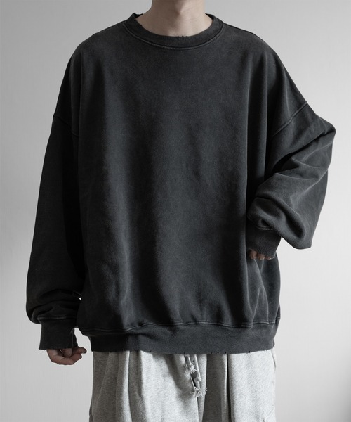 「RUUBON」 スウェットカットソー M ダークグレー メンズ_画像6