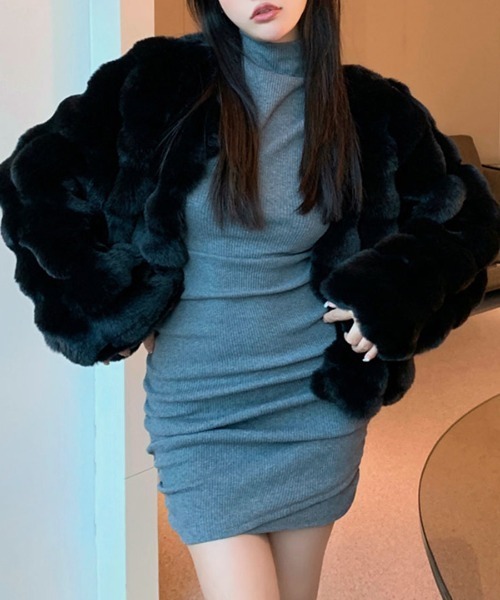 「Riff」 ノーカラージャケット M ブラック レディース_画像8