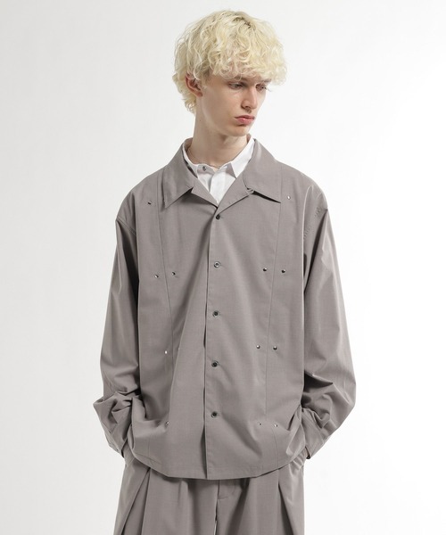 HARE（ハレ） シャツ 「SET UP対応」CLEAR TEXTUREハトメパーツシャツ