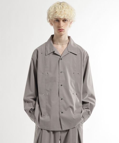 HARE（ハレ） シャツ 「SET UP対応」CLEAR TEXTUREハトメパーツシャツ
