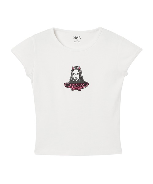 X-girl（エックスガール） tシャツ DEVIL FACE S/S BABY TEE