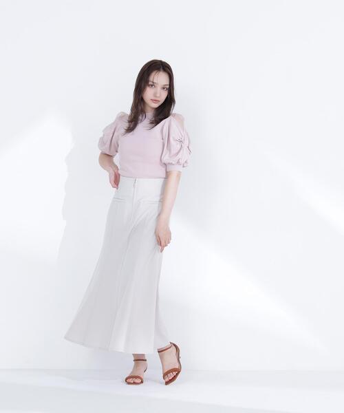 V12 スカート ホワイト サイズ2 美品 NATURAL BEAUTY BASIC（ナチュラルビューティーベーシック） スカート