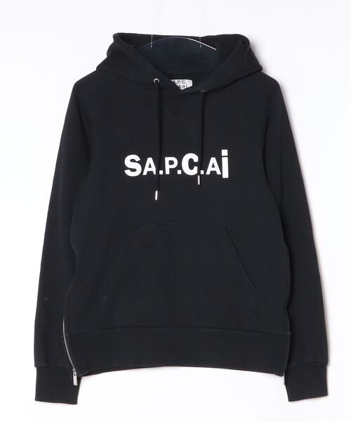 A.P.C. sacai コラボ パーカー ブラック M sacai（サカイ） 「A.P.C.コラボ」プルオーバーパーカー X-SMALL