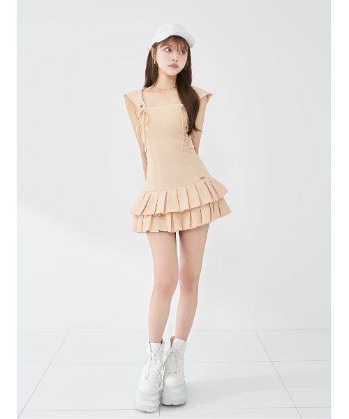 Darich（ダーリッチ） ワンピース フードスウェットプリーツミニ