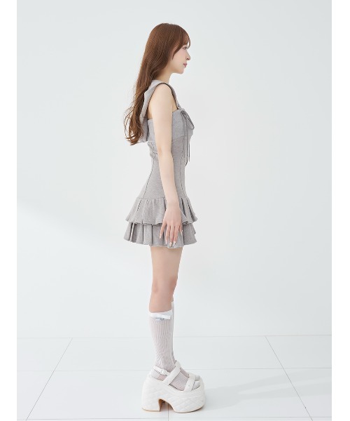 Darich（ダーリッチ） ワンピース フードスウェットプリーツミニ