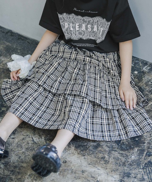☆極美品・希少☆ PLEATS PLEASE 中国柄　バス　子供　ロングスカート GLOBAL WORK（グローバルワーク） スカート 2WAYアソートロング