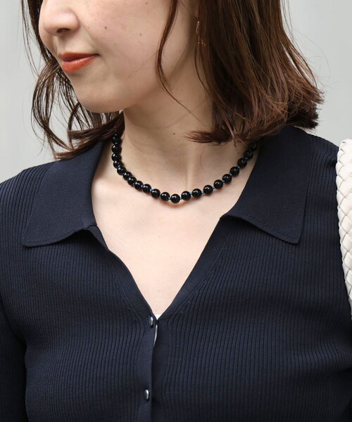 ネックレス 「grace grace/グラスグラス」カラーヤーンノット天然石ネックレス レディースの画像
