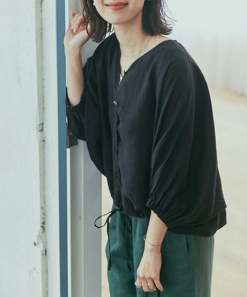 「URBAN RESEARCH DOORS」 7分袖ブラウス MEDIUM ブラウン レディース_画像3