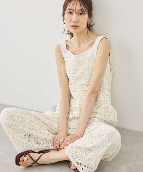 ROPE' PICNIC（ロペ ピクニック） オールインワン 幾何学レース