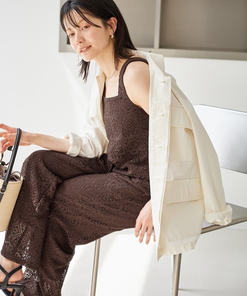 ROPE' PICNIC（ロペ ピクニック） オールインワン 幾何学レース