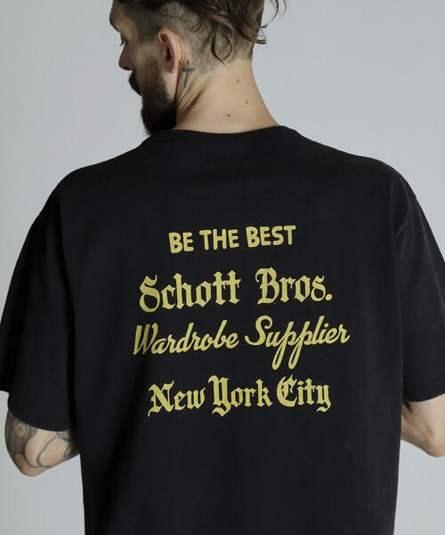 「schott」 半袖Tシャツ L ブラック メンズ_画像2