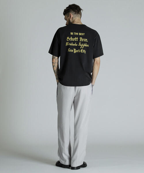 「schott」 半袖Tシャツ L ブラック メンズ_画像4