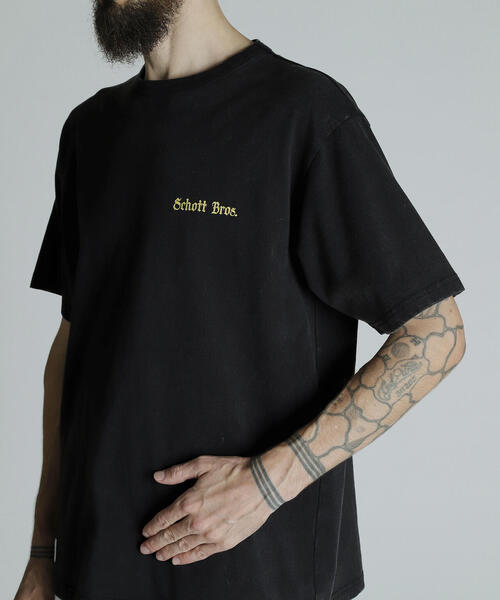 「schott」 半袖Tシャツ L ブラック メンズ_画像8